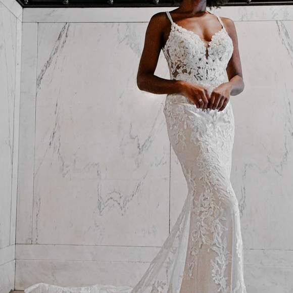 Essense of Australia boho fit and flare wedding gown